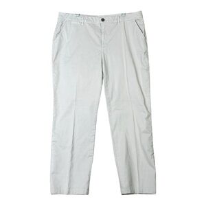 GARNET HILL Women Pants Size 14(36x28)Organic Cotton Beige High Rise Casual